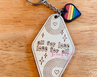 Orgullo amor por todo lo que el cantón de madera vintage motel llavero representan regalo gay bi trans lgbtq lgbt lgbtq + pansexual género sexual queer que elija