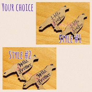 Wooden dangle earrings Hello Brother Damon Raven Crow gift vampire originals diaries legacies ornament Ian stefan Elena always and forever
