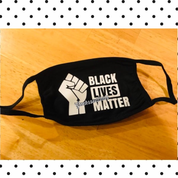 Black lives matter black cotton face mask love support unity blm activist protest essential cotton decal