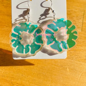 90s vintage hair tie acrylic dangle earrings retro school gift birthday fun throwback vibe millennial vintage fashion party