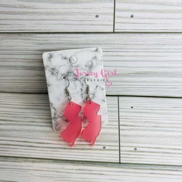 NJ State acrylic dangle earrings gift jersey shore home state pride cute birthday jewelry silhouette represent support hometown love