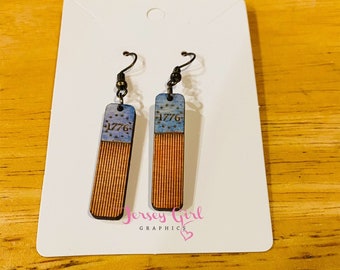 TianWlio Bandiera americana degli Stati Uniti penzolano gocce interessanti e girasole a forma di orecchini bohemian per le donne 4 luglio, orecchini da donna ciondolo (A, taglia unica