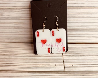 ORECCHINI CARTE GIOCO POKER PENDENTI ACCESSORI MODA IDEA REGALO