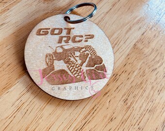 Got RC wooden engraved keychain crawler remote control truck car off road adventure life gift father mother uncle dad husband rock trail