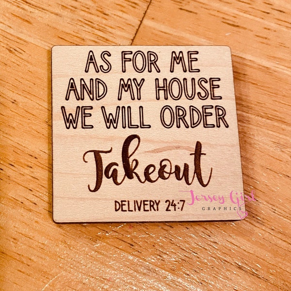 As for me and my house we will order takeout wooden sign gift verse wall door kitchen decor delivery cook funny food tiered tray