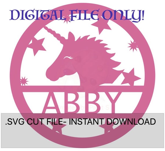 Download Digital Svg File Split Unicorn Name Sign Glowforge Laser Cut Etsy
