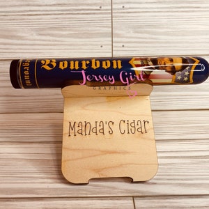 Wooden personalized cigar holder rest gift Fathers Day dad groom groomsmen wedding smoke smoker stogie tap dat ash birthday party grandpa image 3