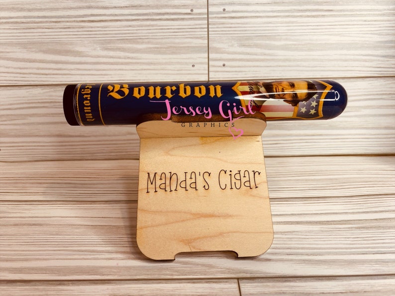 Wooden personalized cigar holder rest gift Fathers Day dad groom groomsmen wedding smoke smoker stogie tap dat ash birthday party grandpa image 3