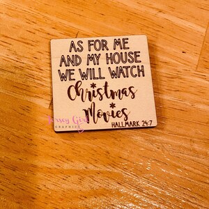 As for me and my house we will watch Christmas movies wooden sign gift verse wall door kitchen decor lifetime hall holiday binge tiered tray