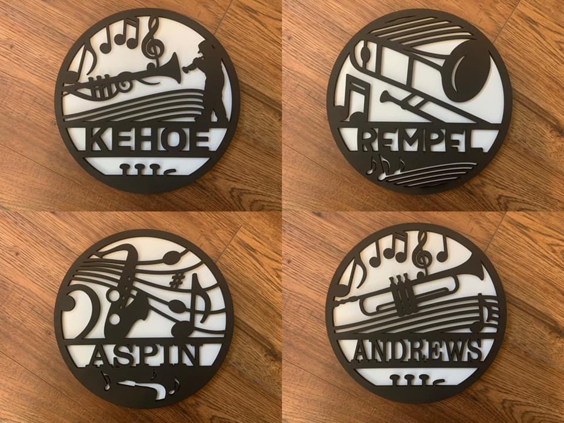 Music Themed Personalized 11” Wooden Sign With Stand Gift Marching Band ...