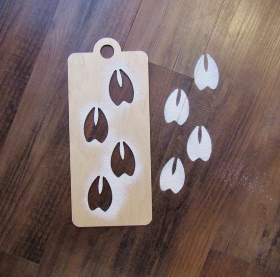 Reindeer Hoof Print Wooden Stencil Christmas Santa Holiday | Etsy