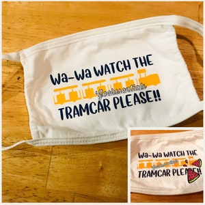Watch the Tramcar Please funny Wildwood NJ cotton face mask New Jersey Boardwalk beach shore gift summer vibe