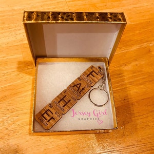 FATHER wooden keychain periodic table science geek Father’s Day gift husband papa pop pop daddy dad birthday wood engrave grandpa