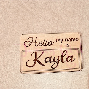 Baby name birth announcement wooden tag sign hospital photography picture shower gift custom child nursery decor