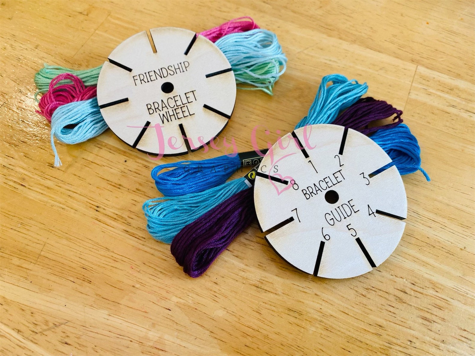 Friendship Bracelet Wooden Wheel Disc Loom Guide Braid Trollen Kumihimo