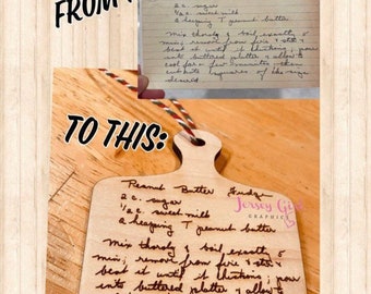 Handwritten recipe engraved keepsake wooden Christmas tree ornament sign loved one remember unique personalized gift decal wood holiday