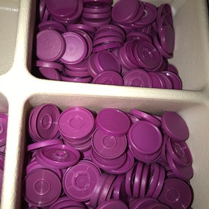25 medium fuschia purple vial cap project supply art craft badge reel rn