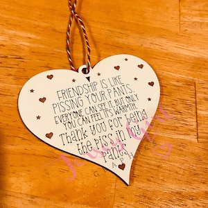Friendship pee in pants funny Christmas wooden holiday ornament gift birthday song music gag gift thank you coworker sister family friend