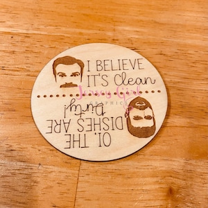 Funny Clean Dirty Spülmaschine Magnet Küche Dekor Geschirr Wasch sauber Flip graviert Holz Geschenk Home Switch Schale rund Lass Roy TV