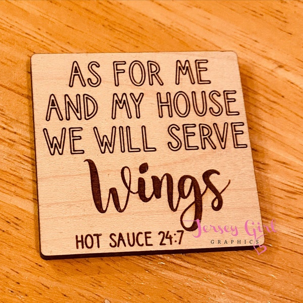As for me and my house we will serve wings wooden sign gift verse wall kitchen decor hot sauce fried bbq buffalo chicken party tiered tray