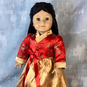 Korean Hanbok Doll Dress: Traditional Outfit for 18&quot; American Girl Doll