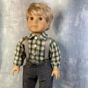 Western Country Outfit for Boy Doll, Historical Victorian American Girl Doll, 18" Doll