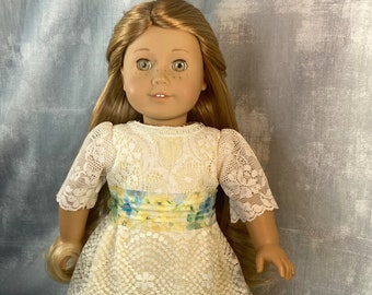 Historical Edwardian Cream Lace Summer Dress for American Girl Doll 18" Doll