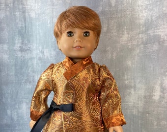 Traje de boneca coreana Hanbok: casaco de brocado tradicional para bonecas de 18 polegadas