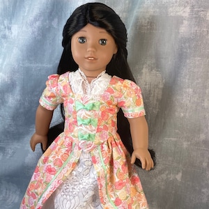 Historical Colonial Victorian Dress for American Girl Doll 18&quot; Doll