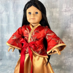 Hanfu Doll Dress: Oriental Brocade Outfit for 18&quot; American Girl Doll