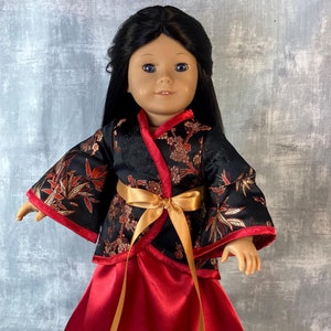Hanfu Doll Dress: Oriental Brocade Outfit for American Girl Doll