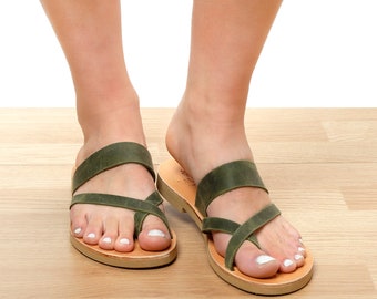 Leather  Sandals women, Greek Leather Sandals, Sandals,ring sandals