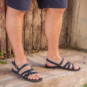 Mens Sandals, Leather Sandals, Greek mens sandals, Roman Mens Sandals, Mens leather slides, Handmade, Black Men Sandals, Summer men Sandals