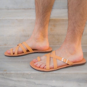 Mens Leather Sandals, Men Sandals, Greek men sandals, Leather Sandals, Men leather slides, Handmade, Natural Men Sandals, Summer men Sandals