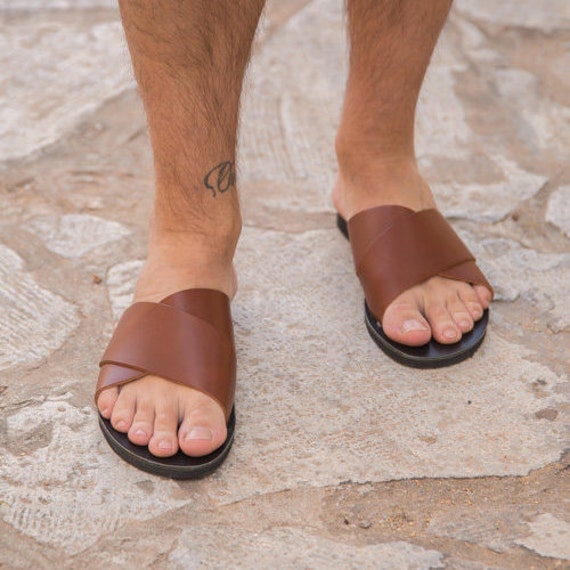 rubber double strap sandals