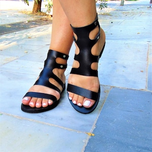 Women Lace up Sandals, Women Leather Sandals, Gladiator Sandals ...