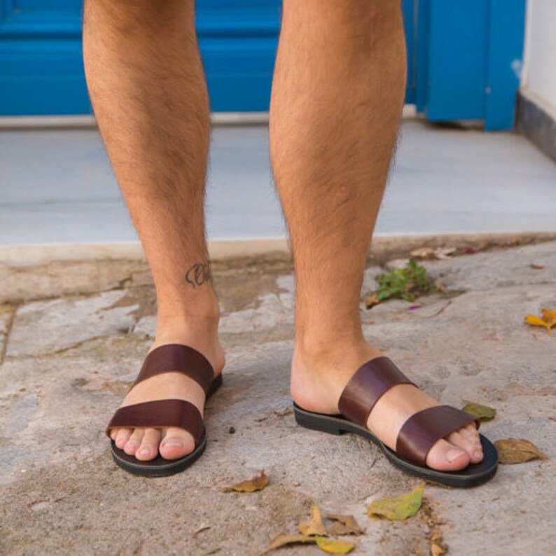 mens roman style leather sandals