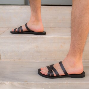Greek Men Sandals, Men leather Sandals, Men Slides, Handmade Men Sandals, Men Sandals, Summer Sandals for men, Barefoof Men Sandals, Sandals image 4