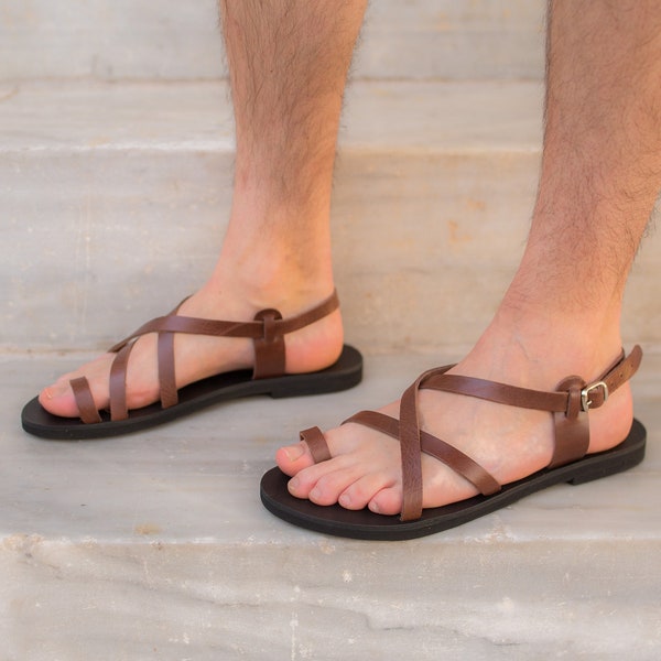 Men leather Sandals, Men Sandals, Men barefoot Sandals, Men leather slides, Greek Men Sandals, Men Thong Sandals, Men Flip Flop Sandals