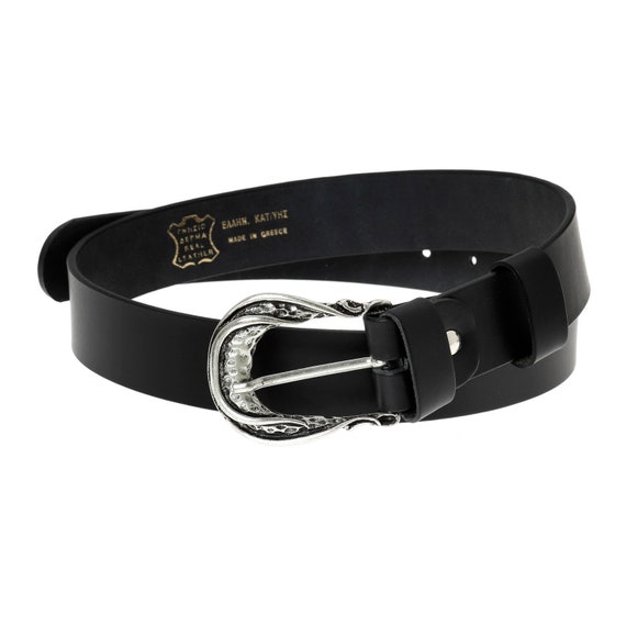 Casual Leather Belt, Buckle Belt, Black Leather Belt Women  display picture 2