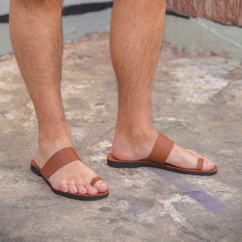 mens roman style leather sandals