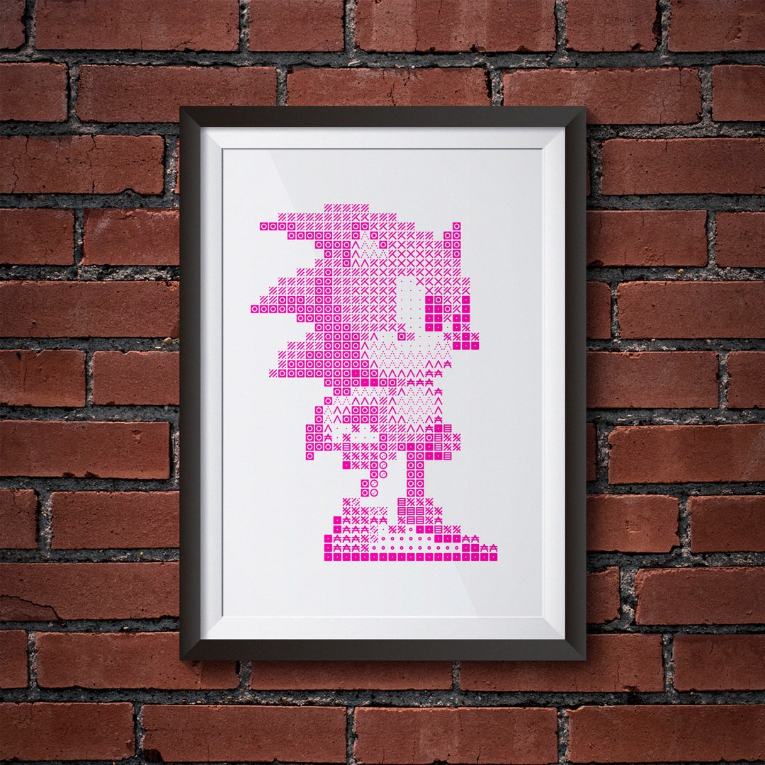 Sonic the Hedgehog ASCII Style Poster - Etsy