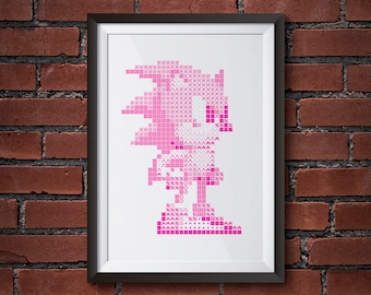 Sonic The Hedgehog ASCII Style poster