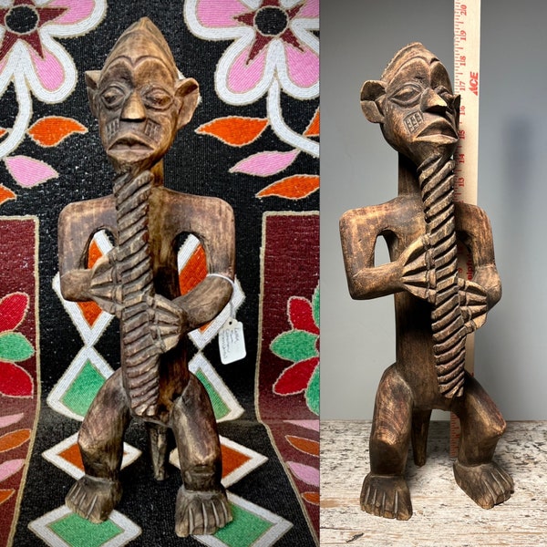 Lefem Figure. Bamileke People, Cameroon Grasslands.  18” tall. Carved Wood.