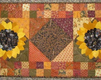 Wool & Cotton Sunflower Table Runner