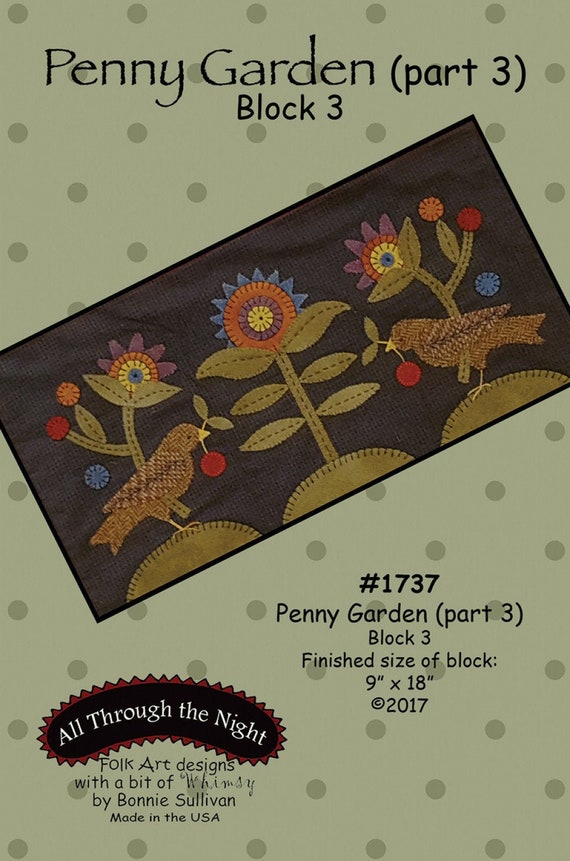 All Through the Night Wool Applique Let Your Heart Sing Wool Pillow Kit...designed by Bonnie Sullivan