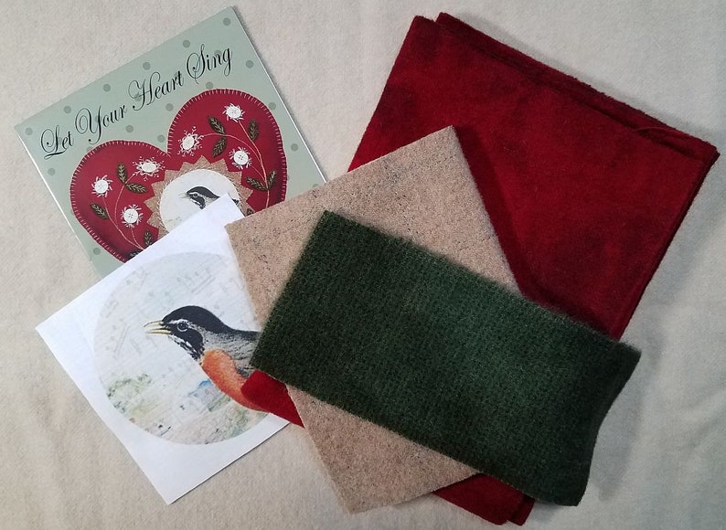 All Through the Night Wool Applique Let Your Heart Sing Wool Pillow Kit...designed by Bonnie Sullivan