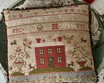 Rose Cottage Sampler Pinkeep by Stacy Nash Designs Counted Cross Stitch Pattern/Chart