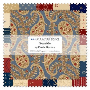 SEASIDE Charm Pack - 5" Squares (42) by Paula Barnes for Marcus Fabrics NEW!!