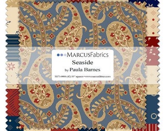 SEASIDE Layer Cake - 10" Squares (42) by Paula Barnes for Marcus Fabrics NEW!!